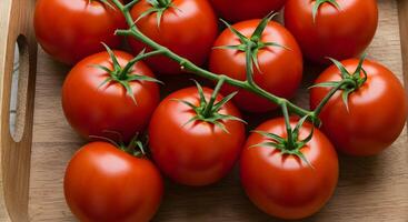 Red Tomatoes on Vine photo