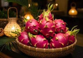 Dragon Fruit in Basket. photo
