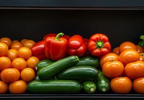 Tomato, Zucchini, and Pepper Produce at Market photo