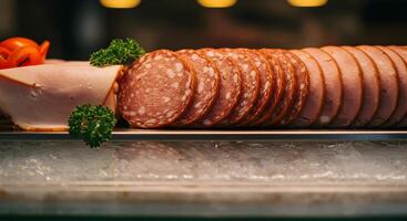 Meat Slice Selection with Garnish photo