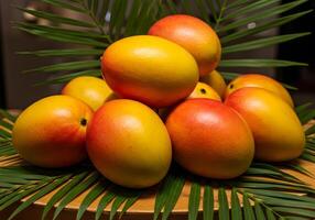Mango Fruit on Leaf photo