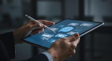 Tablet Digital Apps and Stylus photo