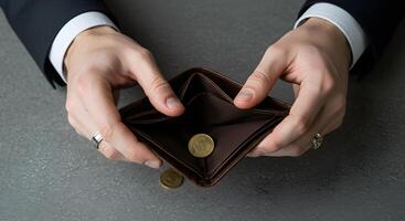 Empty Wallet with Coin photo