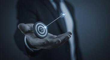 Target Hit by Arrow on a Hand photo
