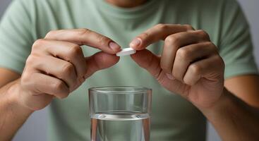 Pill Taking with Water photo