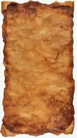Blank aged parchment scroll with burnt edges, classic backdrop for historical and vintage-themed design. Vintage concept photo