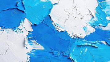 Abstract Blue and White Painting for background Texture photo