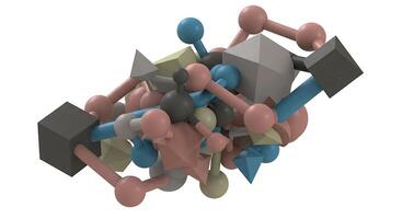 A 3d rendering of a bunch of different colored cubes photo