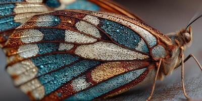 Colorful butterfly displaying intricate patterns in a close-up view during daylight hours photo