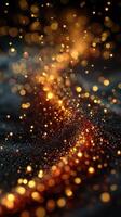 Sparkling golden particles illuminate a dark background, creating a captivating visual effect during a magical evening event photo