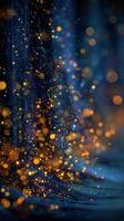 Vibrant bokeh lights create a magical atmosphere in a nighttime setting filled with shimmering colors photo
