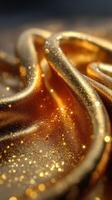Textured golden fabric with glitter intertwined for a luxurious appearance in a soft light setting photo