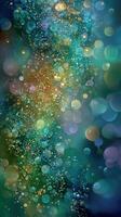 Colorful bokeh pattern creates a dreamy atmosphere with vibrant hues and sparkling details photo