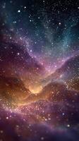 Stunning cosmic nebula with vibrant colors and stars illuminating the universe in a breathtaking display of natural beauty photo
