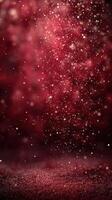 Beautiful sparkling red background with glowing particles creating a captivating texture for festive occasions photo