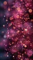 Vibrant abstract background featuring colorful bokeh lights in shades of pink and purple during nighttime photo