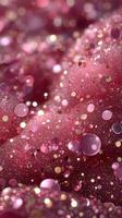 Shimmering pink bubbles with sparkling reflections create a dreamy atmosphere in this abstract setting photo