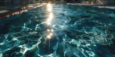 Sparkling water reflections in a tranquil pool during a sunny afternoon photo