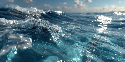 Waves gently lapping at the shoreline under a bright sky during the afternoon creates a peaceful coastal atmosphere photo
