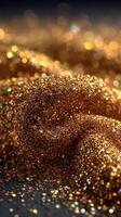 Sparkling golden glitter creates a mesmerizing texture that captivates in artistic displays and craft projects photo