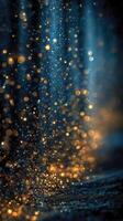 Stunning display of shimmering particles against a dark background creating a captivating visual effect photo