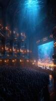 Spectacular theater performance with an immersive underwater theme captivating an audience in a grand hall photo