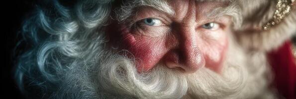 Traditional Santa Claus portrait capturing the spirit of the holiday season with warm lighting and festive details photo