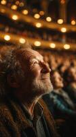 Audience member enjoys a performance at an elegant theater during a captivating evening show photo