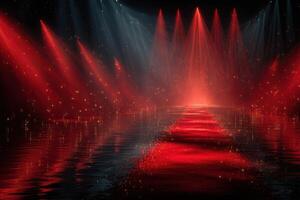 Stunning light display creates a dramatic atmosphere for a performance event in a dimly lit venue photo