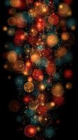 Colorful glowing orbs and particles create a vibrant abstract design for a festive atmosphere photo