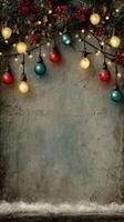 Colorful holiday decorations with lights and ornaments create a festive atmosphere in a cozy setting photo