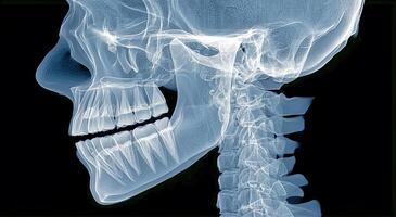 A x - ray image of a human's head and neck photo