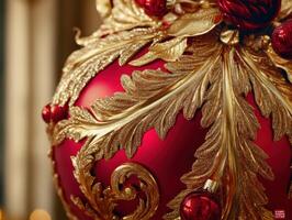 Christmas Ornament with Gold Leaf Decorations. photo