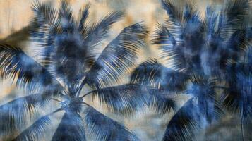 Abstract Blue Palm Tree Texture Art photo