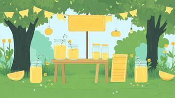 Lemonade Stand in a Sunny Park Illustration photo