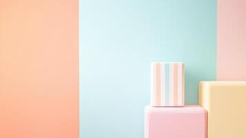 Pastel blocks on a soft background photo
