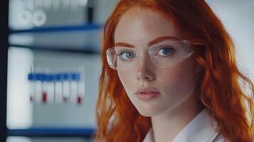 Student scientist working in a laboratory setting photo