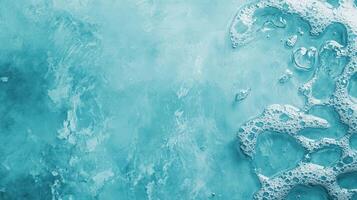 Turquoise water with bubbles and texture photo