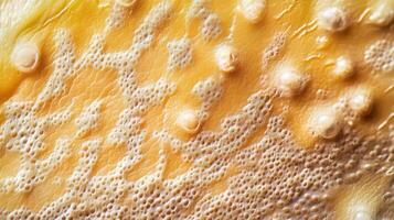 Close up view of bubbles on a creamy surface photo
