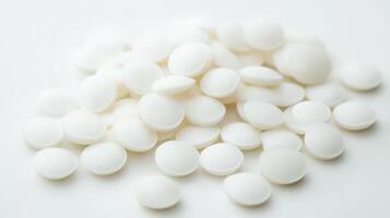 Pills scattered on a surface with shadows photo