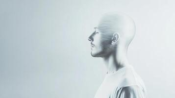 Serene meditator in soft light photo