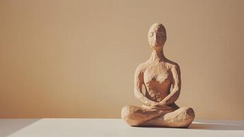 Sculpture depicting a meditative figure on display photo