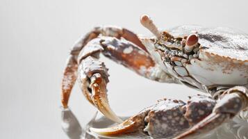 Crab on shiny surface in natural light photo