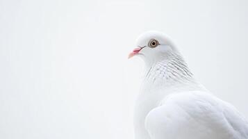 White dove perched against a light background photo