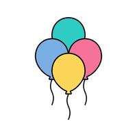 ballons Icon illustration perfect for designs related to circus and carnival themes vector