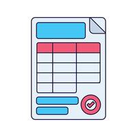 agreement document Iconillustration Perfect for business, planning, or management themes. Clean and colorful design. vector