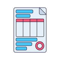 office document Iconillustration Perfect for business, planning, or management themes. Clean and colorful design. vector