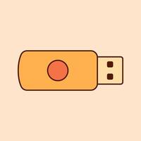 Flash disk Icon Illustration. Equipment for art and graphics, creativity and creation, digital creativity. vector