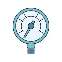 Pressure Gauge Icon Illustration in Flat Style. Perfect for engineering, science, or educational design projects vector