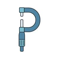 Micrometer Icon Illustration in Flat Style. Perfect for engineering, science, or educational design projects vector